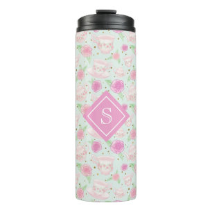 Monogramm für niedliches Party aus Girly-Mint und Thermosbecher