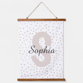 Monogramm für personalisierte Individuelle Name Wandteppich Mit Holzrahmen