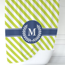Monogramm für personalisierte Kalkgrün- und Navy-S