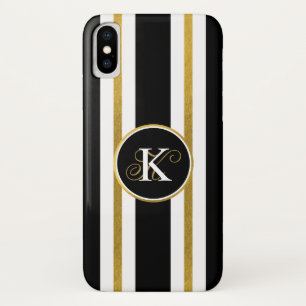 Monogramm für personalisierte schwarze und goldene Case-Mate iPhone hülle