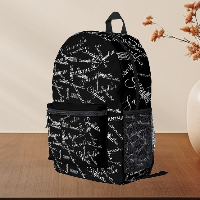 Monogramm für personalisierten Repeat-Name Bedruckter Rucksack (Von Creator hochgeladen)