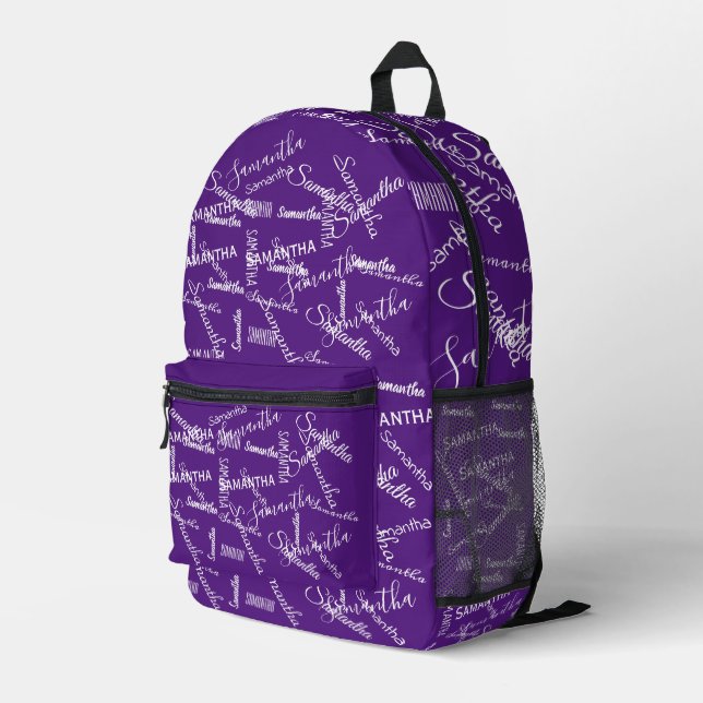 Monogramm für personalisierten Repeat-Name Bedruckter Rucksack (Rückseitige Ecke Rechts)