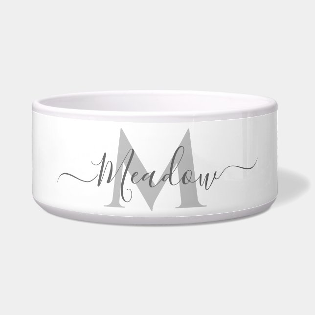 Monogramm für Pet-Name Minimalistisch Napf (Vorderseite)