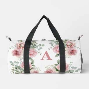 Monogramm für Reisende mit individuellem Rosa Rosa Duffle Bag