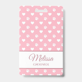 Monogramm für Rosa und Weiße Tierpfropfen Ausweis