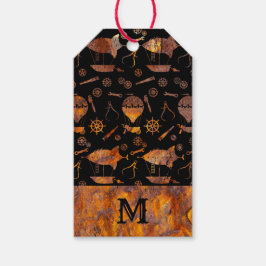 Monogramm für rostfreie Steampunkschiffen Geschenkanhänger