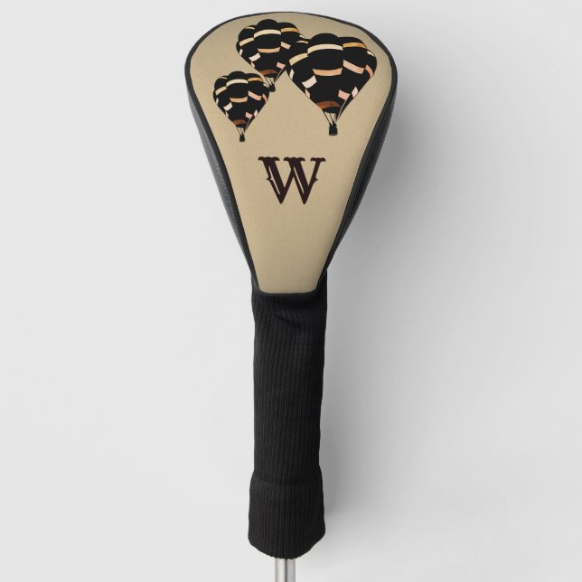 Monogramm für rustikale Heißluftballons Golf Headcover (Vorderseite)