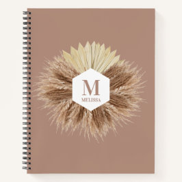 Monogramm für rustikale, warme neutrale Farben Notizbuch