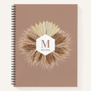 Monogramm für rustikale, warme neutrale Farben Notizbuch