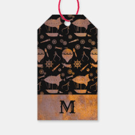 Monogramm für Rusty Steampunk-Schiffe Geschenkanhänger