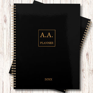 Monogramm für Schwarz-Gold-Firmenlogos Planer