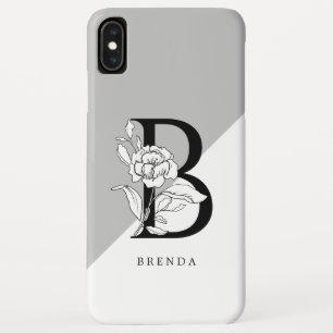 Monogramm für Schwarz-Weiß-Flora Case-Mate iPhone Hülle