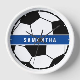 Monogramm für Schwarz-weiß- und Blue-Soccer-Sporta Uhr