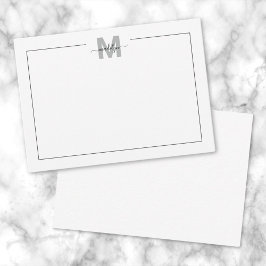 Monogramm für Schwarz-weiße Skriptkalligraphie Mitteilungskarte