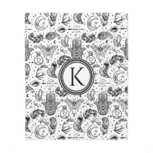 Monogramm für Schwarzweiß-Butterfly-Boho-Elemente