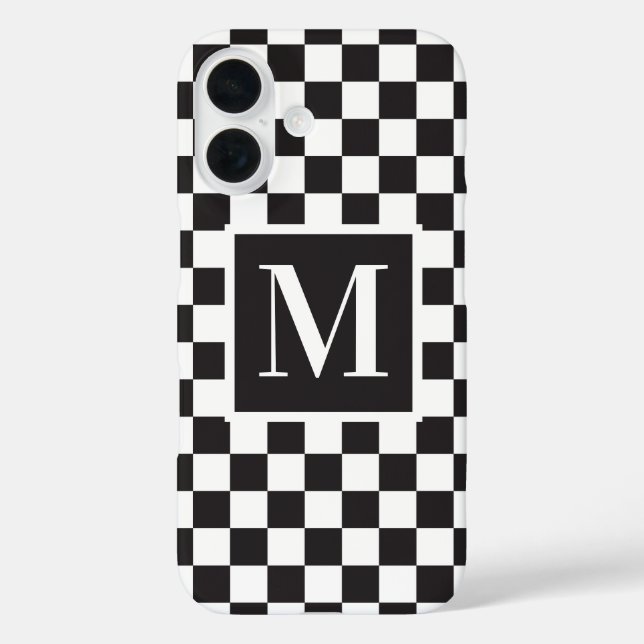 Monogramm für Schwarzweiß-Karton Case-Mate iPhone Hülle (Rückseite)