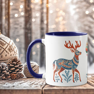 Monogramm für skandinavische Rentiere und Bulben Tasse