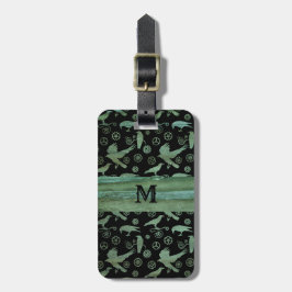 Monogramm für Steampunk-Verdigris-Gänge Gepäckanhänger