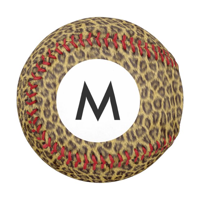 Monogramm Fur-Textur Baseball (Vorderseite Links)