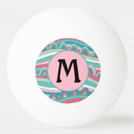 Monogramm für trendy Wavy-Hintergrund Tischtennisball