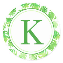 Monogramm für tropische grüne Blätter