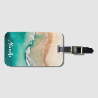 Monogramm für tropische Strandfarben Gepäckanhänger