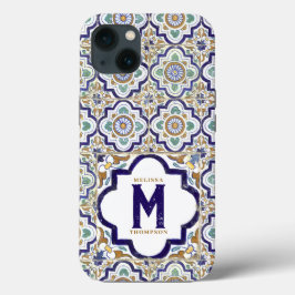 Monogramm für Vintage botanische ZierTiles Case-Mate iPhone Hülle