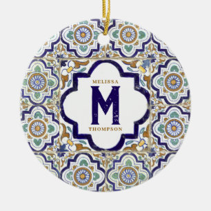 Monogramm für Vintage botanische ZierTiles Keramik Ornament