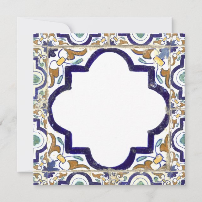 Monogramm für Vintage botanische ZierTiles Mitteilungskarte (Vorderseite)