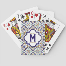 Monogramm für Vintage botanische ZierTiles Spielkarten