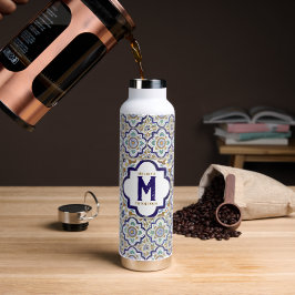 Monogramm für Vintage botanische ZierTiles Trinkflasche