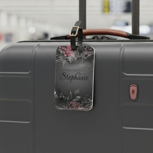 Monogramm für Vintage dunkle Rose Gepäckanhänger (Von Creator hochgeladen)