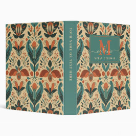 Monogramm für Vintage florale Skriptnamen 2,5 Cm Ordner