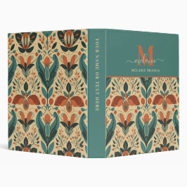 Monogramm für Vintage florale Skriptnamen 2,5 Cm Ordner