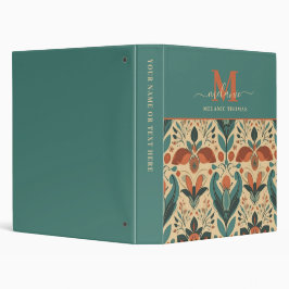 Monogramm für Vintage florale Skriptnamen 2,5 Cm Ordner