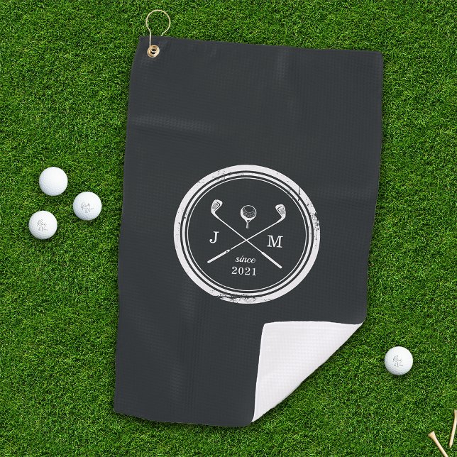Monogramm für Vintages Golf Club-Logo Golfhandtuch (Von Creator hochgeladen)