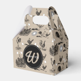 Monogramm für Vintages Hühnerroster Geschenkschachtel