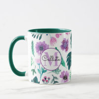 Monogramm für Violet Hunter Tropenfarben-Blume