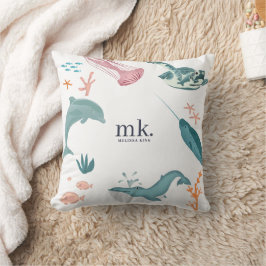 Monogramm für Wasserfarben Kissen