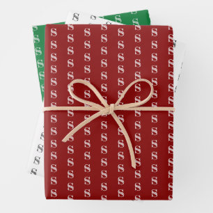 Monogramm für Weihnachtspapier Geschenkpapier Set