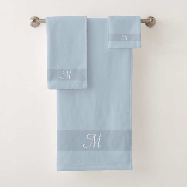 Monogramm für Wondrous Blue Shades Badetuch Set (Insitu)