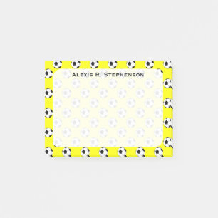 Monogramm Fußball Bälle Gelb Post-it Klebezettel
