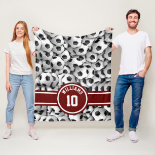 Monogramm Fußball Sport Fußball Custom Red Fleecedecke