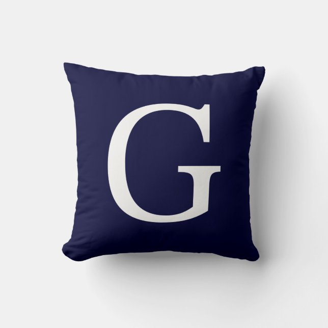 Monogramm G für Navy Blue Kissen (Vorderseite)