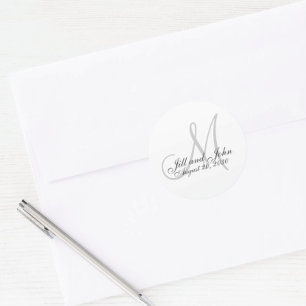Monogramm-Gastgeschenk Hochzeit Runder Aufkleber