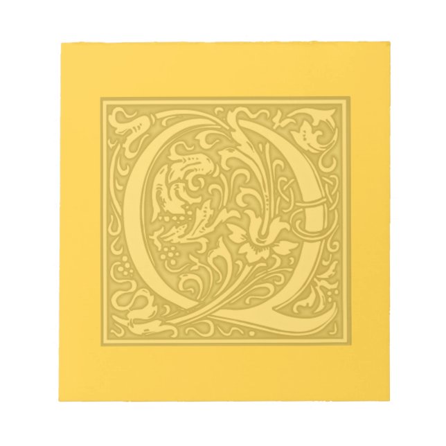 Monogramm geblüht - Q Notizblock (Vorderseite)