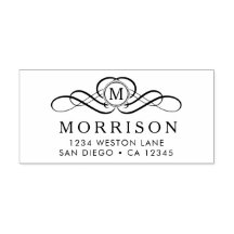 Monogramm-Geblüht Rücksendeadresse