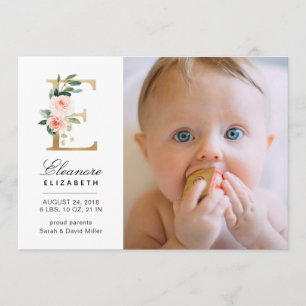 Monogramm-Geburts-Mitteilung Ankündigung