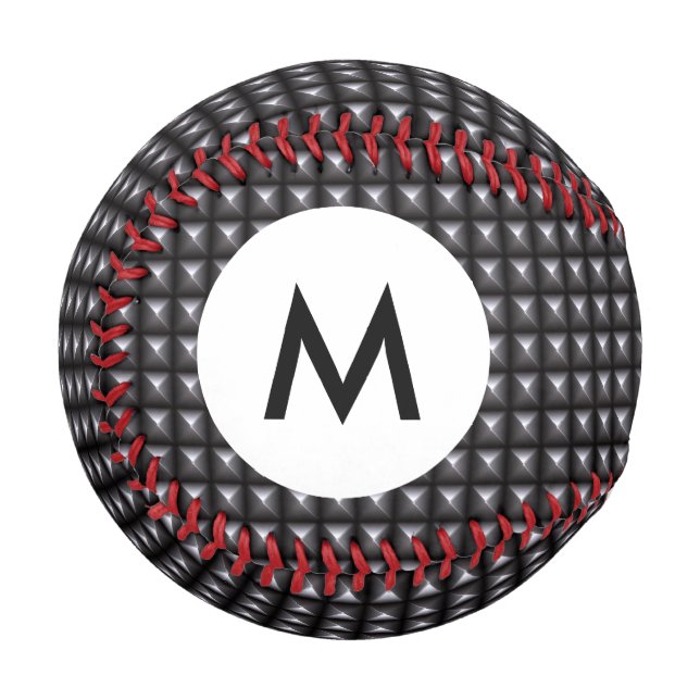 Monogramm gegossene Stahlstruktur Baseball (Vorderseite Links)