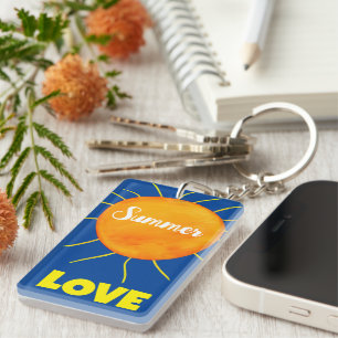 Monogramm Gelb Orange Sonne Sommer Liebe Schlüsselanhänger